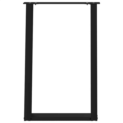 Gambe per tavolo da pranzo a forma di U 2 pz nere 50x(72-73) cm