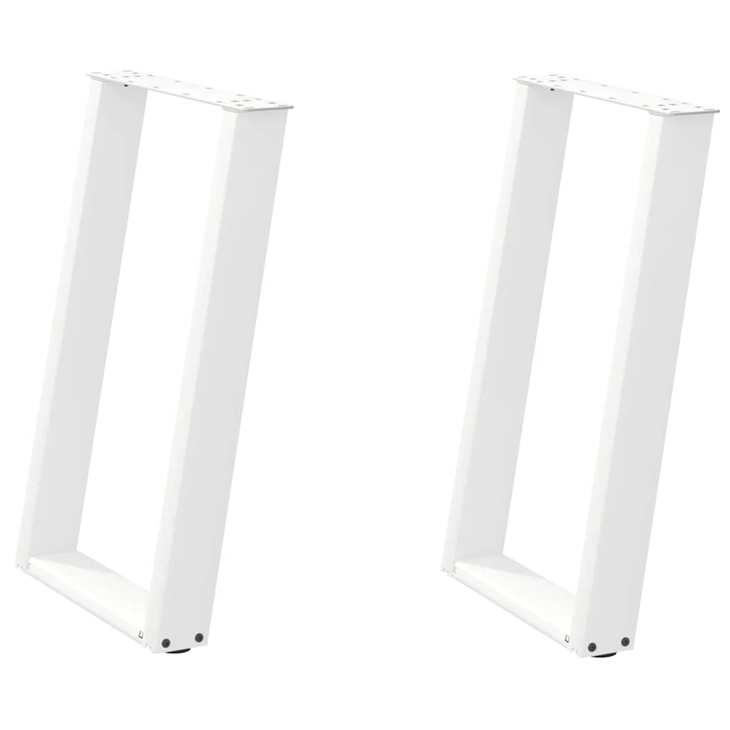 Gambe Tavolo Pranzo a U 2 pz Bianco 50x(72-73)cm Acciaio - homemem39
