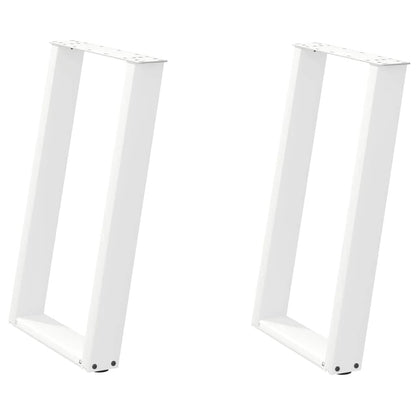 Gambe Tavolo Pranzo a U 2 pz Bianco 50x(72-73)cm Acciaio - homemem39