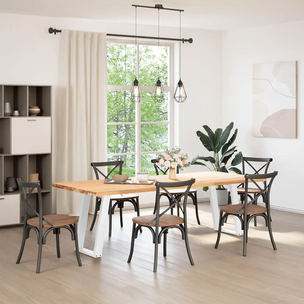 Gambe Tavolo Pranzo a U 2 pz Bianco 50x(72-73)cm Acciaio - homemem39