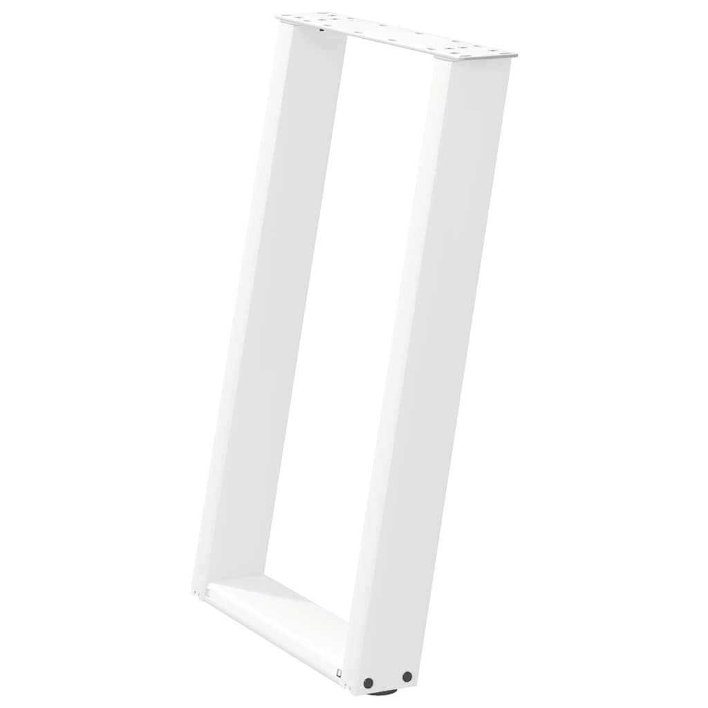 Gambe Tavolo Pranzo a U 2 pz Bianco 50x(72-73)cm Acciaio - homemem39