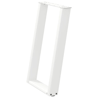 Gambe Tavolo Pranzo a U 2 pz Bianco 50x(72-73)cm Acciaio - homemem39