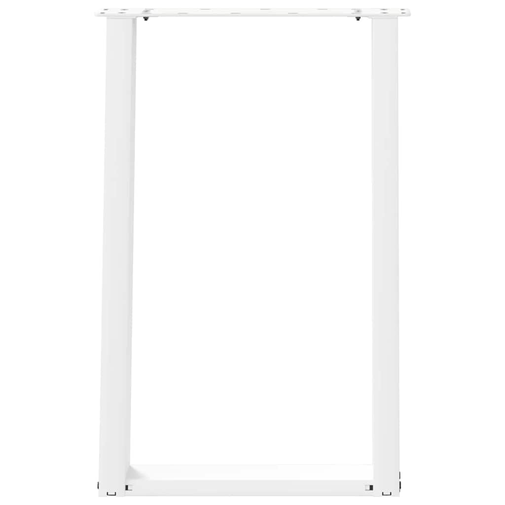 Gambe Tavolo Pranzo a U 2 pz Bianco 50x(72-73)cm Acciaio - homemem39