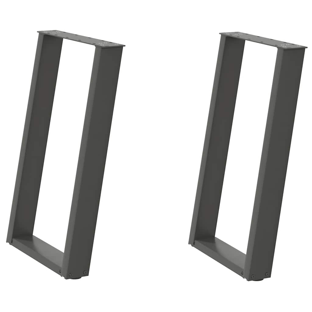 Gambe per tavolo da pranzo forma U 2 pz Antracite 50x(72-73) cm