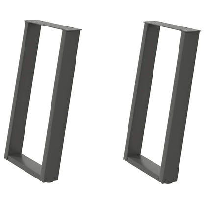 Gambe per tavolo da pranzo forma U 2 pz Antracite 50x(72-73) cm