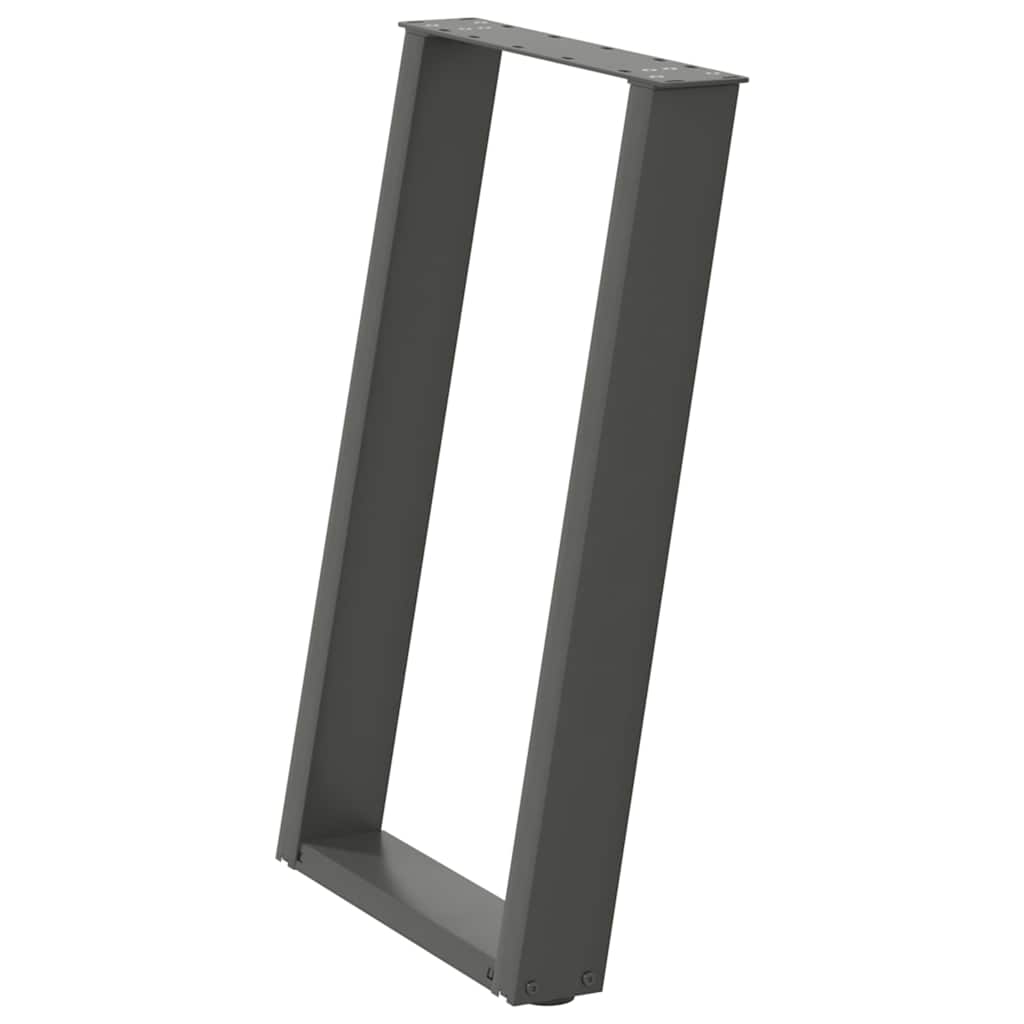 Gambe Tavolo Pranzo a U 2 pz Antracite 50x(72-73) cm Acciaio - homemem39