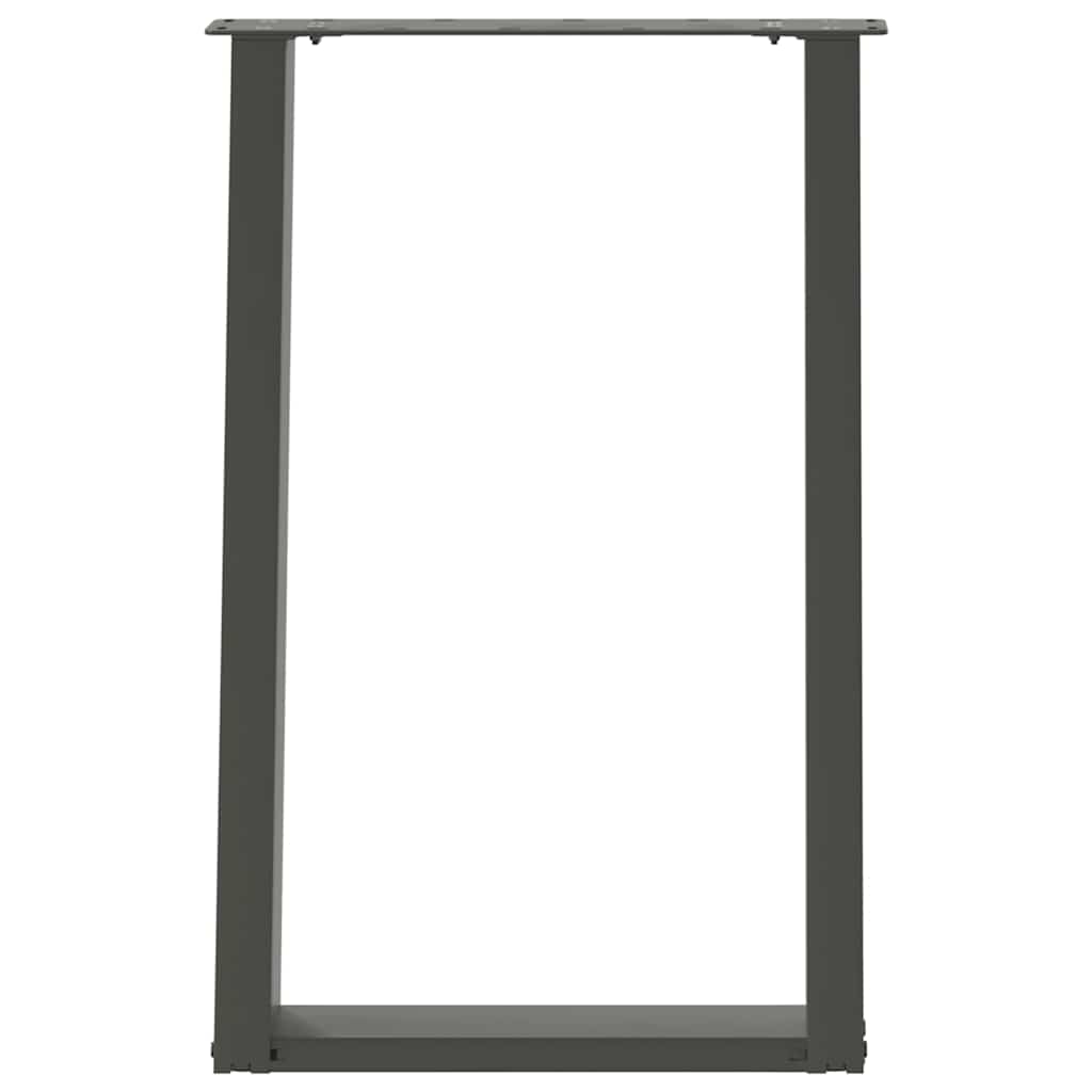 Gambe Tavolo Pranzo a U 2 pz Antracite 50x(72-73) cm Acciaio - homemem39