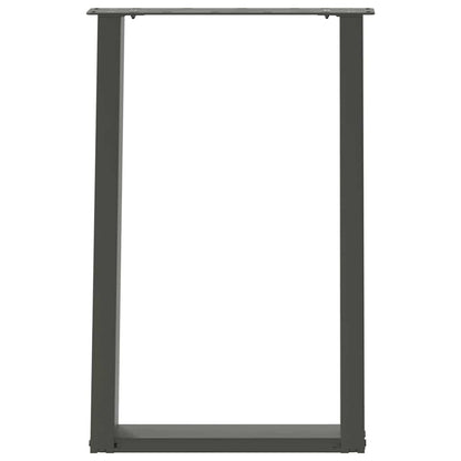 Gambe Tavolo Pranzo a U 2 pz Antracite 50x(72-73) cm Acciaio - homemem39