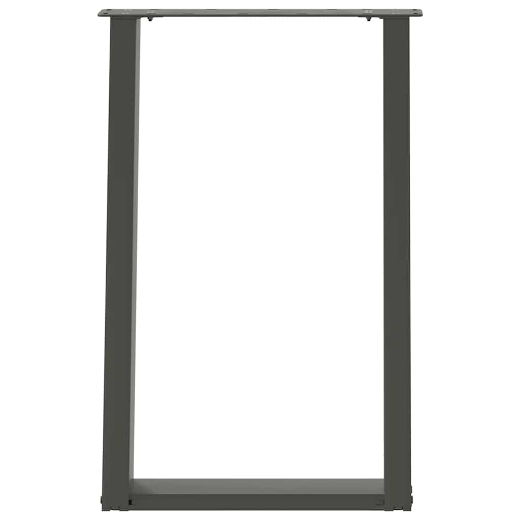 Gambe per tavolo da pranzo forma U 2 pz Antracite 50x(72-73) cm