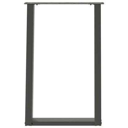 Gambe per tavolo da pranzo forma U 2 pz Antracite 50x(72-73) cm