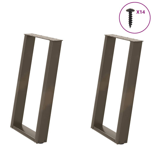 Gambe Tavolo Pranzo a U 2 pz 50x(72-73) cm Acciaio - homemem39