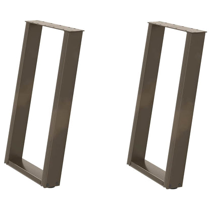 Gambe Tavolo Pranzo a U 2 pz 50x(72-73) cm Acciaio - homemem39