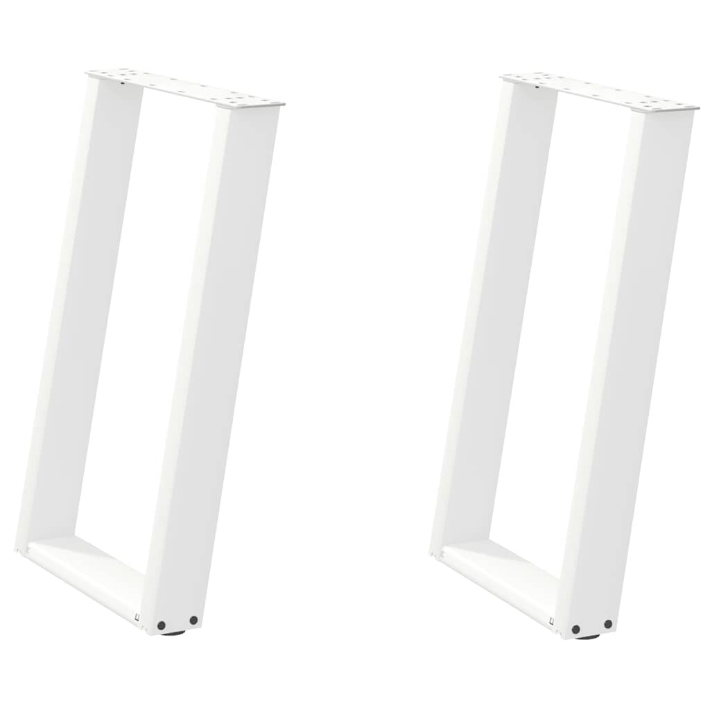 Gambe Tavolo Pranzo a U 2 pz Bianco 60x(72-73) cm Acciaio - homemem39