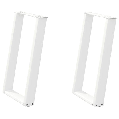 Gambe Tavolo Pranzo a U 2 pz Bianco 60x(72-73) cm Acciaio - homemem39