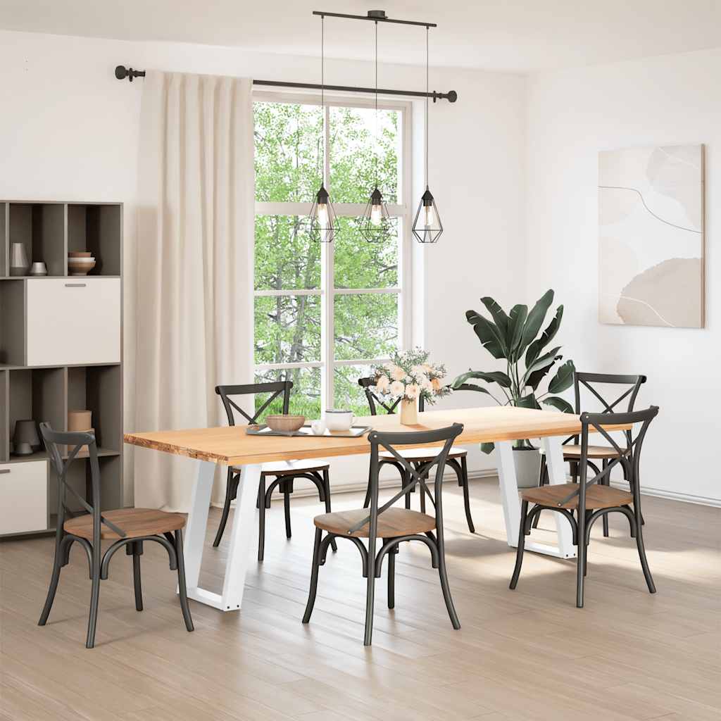 Gambe Tavolo Pranzo a U 2 pz Bianco 60x(72-73) cm Acciaio - homemem39