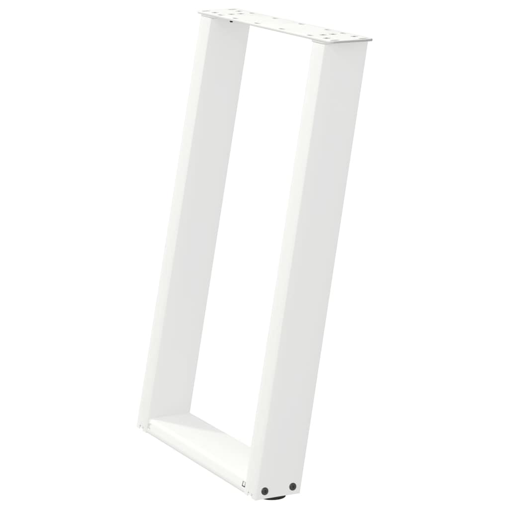 Gambe Tavolo Pranzo a U 2 pz Bianco 60x(72-73) cm Acciaio - homemem39
