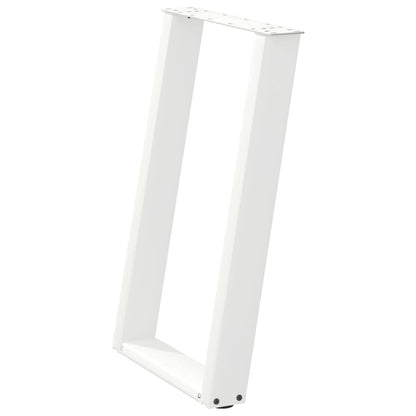 Gambe Tavolo Pranzo a U 2 pz Bianco 60x(72-73) cm Acciaio - homemem39