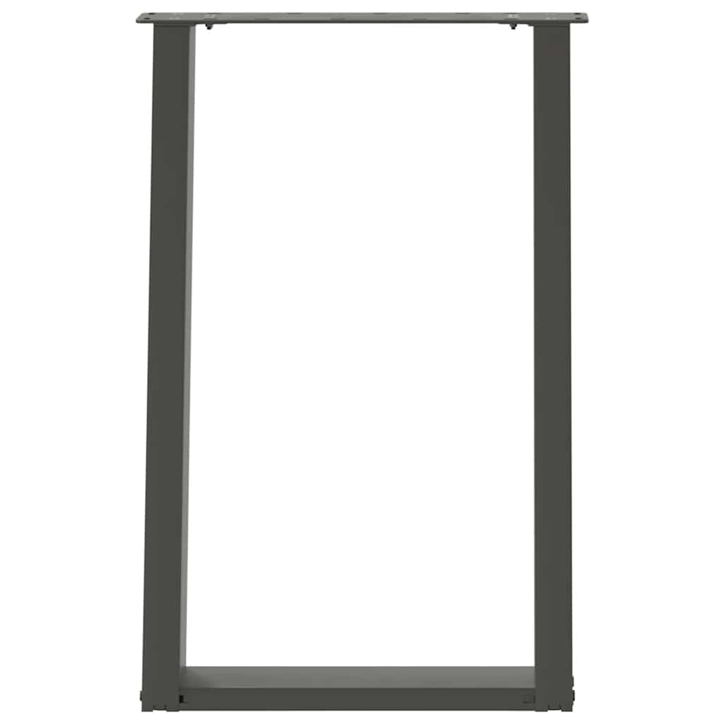 Gambe per tavolo da pranzo forma U 2 pz Antracite 60x(72-73) cm