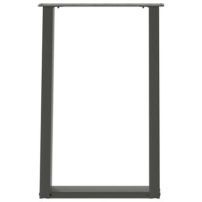 Gambe per tavolo da pranzo forma U 2 pz Antracite 60x(72-73) cm