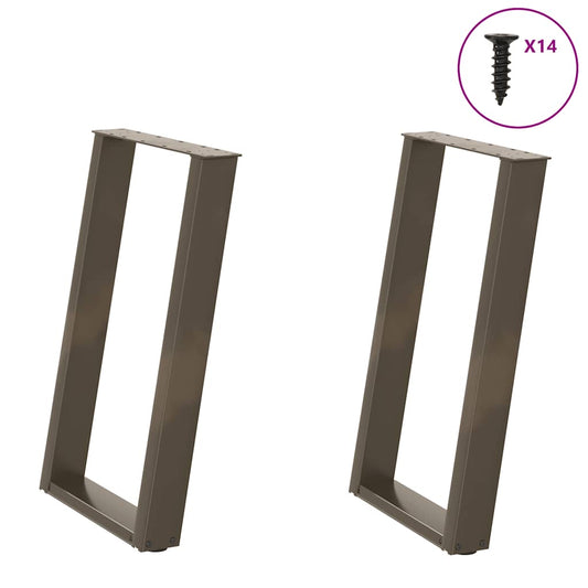 Gambe Tavolo Pranzo a U 2 pz 60x(72-73) cm Acciaio - homemem39
