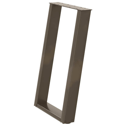 Gambe Tavolo Pranzo a U 2 pz 60x(72-73) cm Acciaio - homemem39