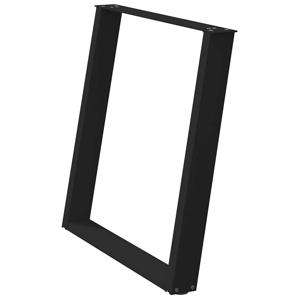 Gambe Tavolo Pranzo a Forma U 2 pz Nero 70x(72-73) cm Acciaio - homemem39
