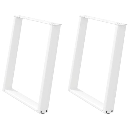 Gambe Tavolo Pranzo a U 2 pz Bianco 70x(72-73) cm Acciaio - homemem39