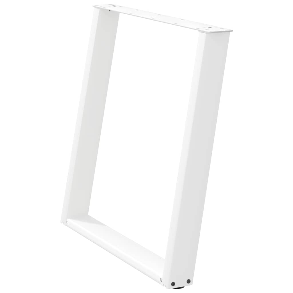 Gambe Tavolo Pranzo a U 2 pz Bianco 70x(72-73) cm Acciaio - homemem39