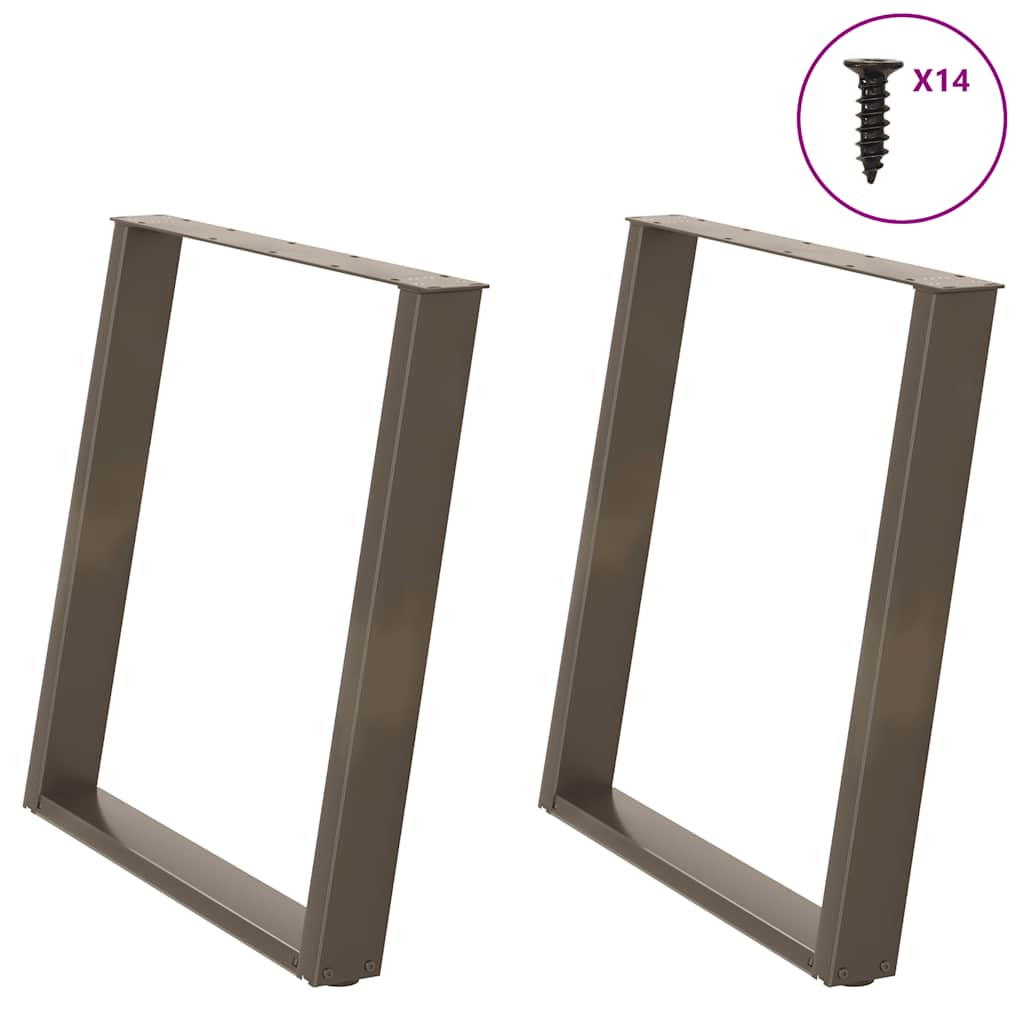 Gambe Tavolo Pranzo a U 2 pz 70x(72-73) cm Acciaio - homemem39