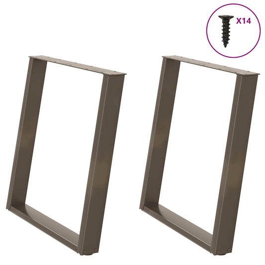 Gambe Tavolo Pranzo a U 2 pz 70x(72-73) cm Acciaio - homemem39