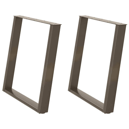 Gambe per tavolo da pranzo forma U 2 pz naturale 70x(72-73) cm