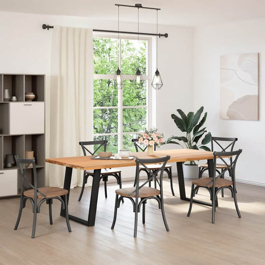 Gambe Tavolo Pranzo a Forma U 2 pz Nero 80x(72-73) cm Acciaio - homemem39
