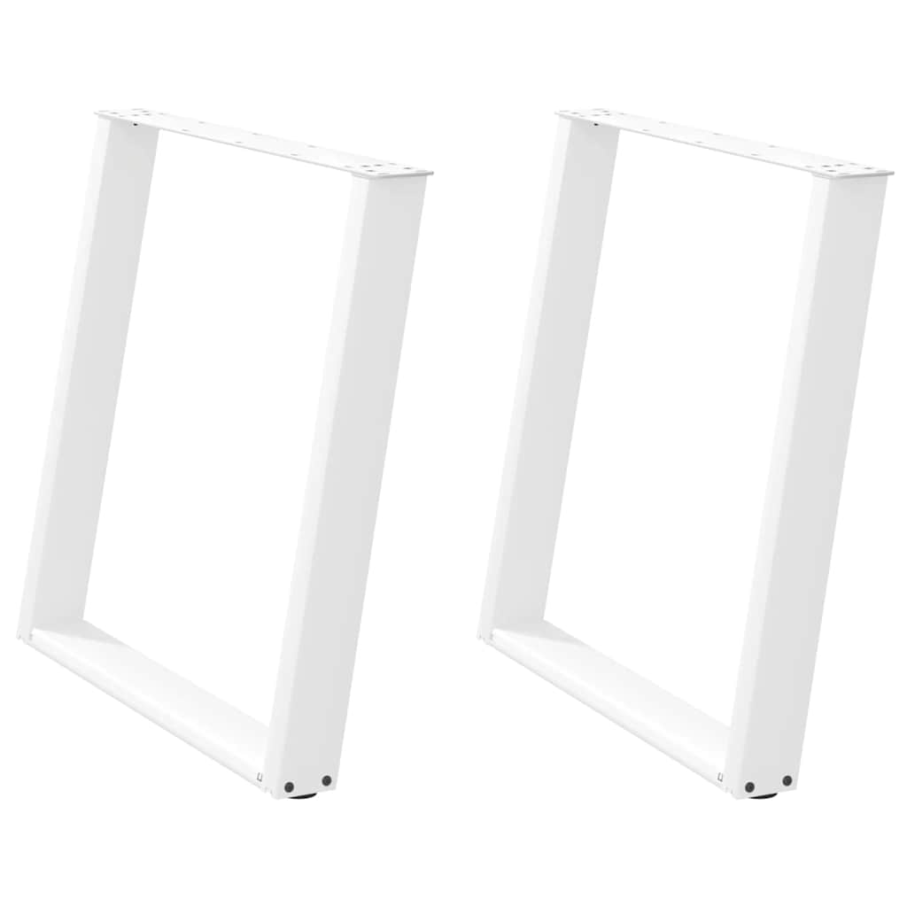 Gambe Tavolo Pranzo a U 2 pz Bianco 80x(72-73) cm Acciaio - homemem39
