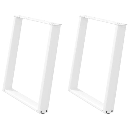 Gambe Tavolo Pranzo a U 2 pz Bianco 80x(72-73) cm Acciaio - homemem39