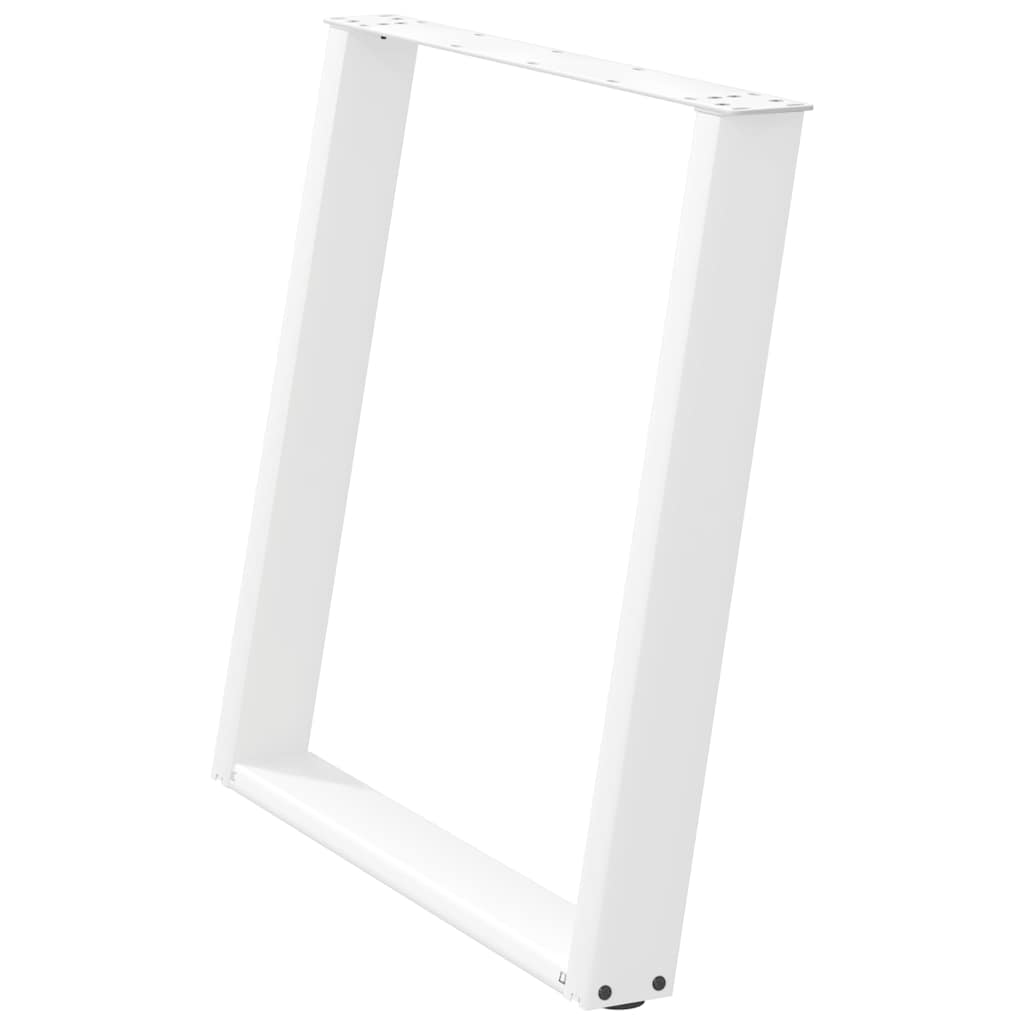 Gambe Tavolo Pranzo a U 2 pz Bianco 80x(72-73) cm Acciaio - homemem39