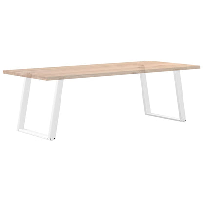 Gambe Tavolo Pranzo a U 2 pz Bianco 80x(72-73) cm Acciaio - homemem39