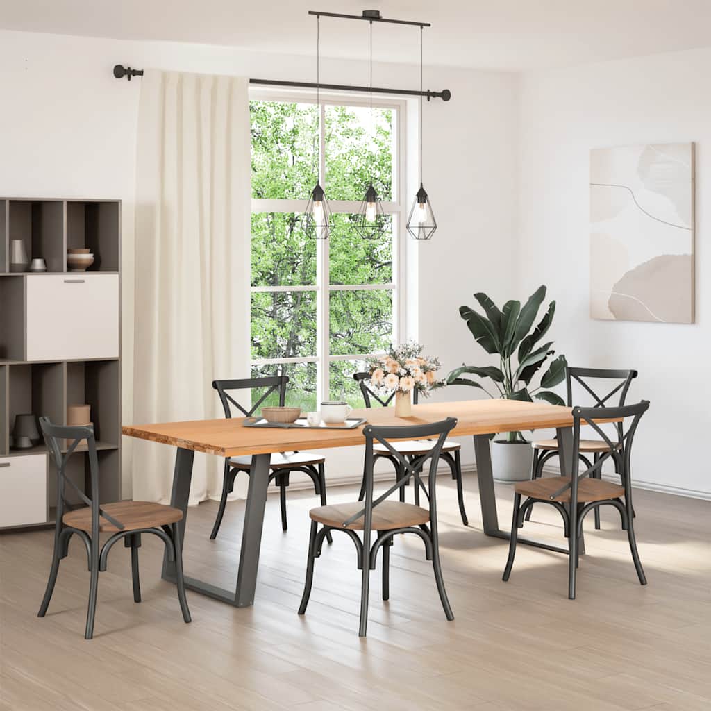 Gambe Tavolo Pranzo a U 2 pz Antracite 80x(72-73) cm Acciaio - homemem39