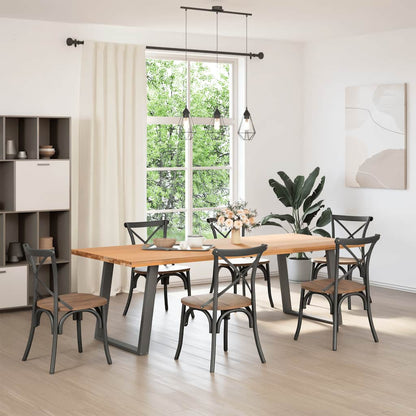 Gambe Tavolo Pranzo a U 2 pz Antracite 80x(72-73) cm Acciaio - homemem39