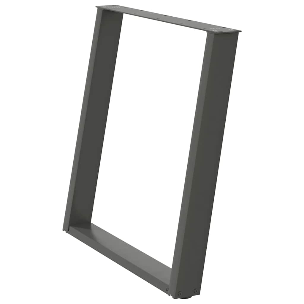 Gambe Tavolo Pranzo a U 2 pz Antracite 80x(72-73) cm Acciaio - homemem39