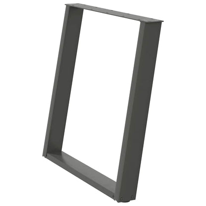 Gambe Tavolo Pranzo a U 2 pz Antracite 80x(72-73) cm Acciaio - homemem39