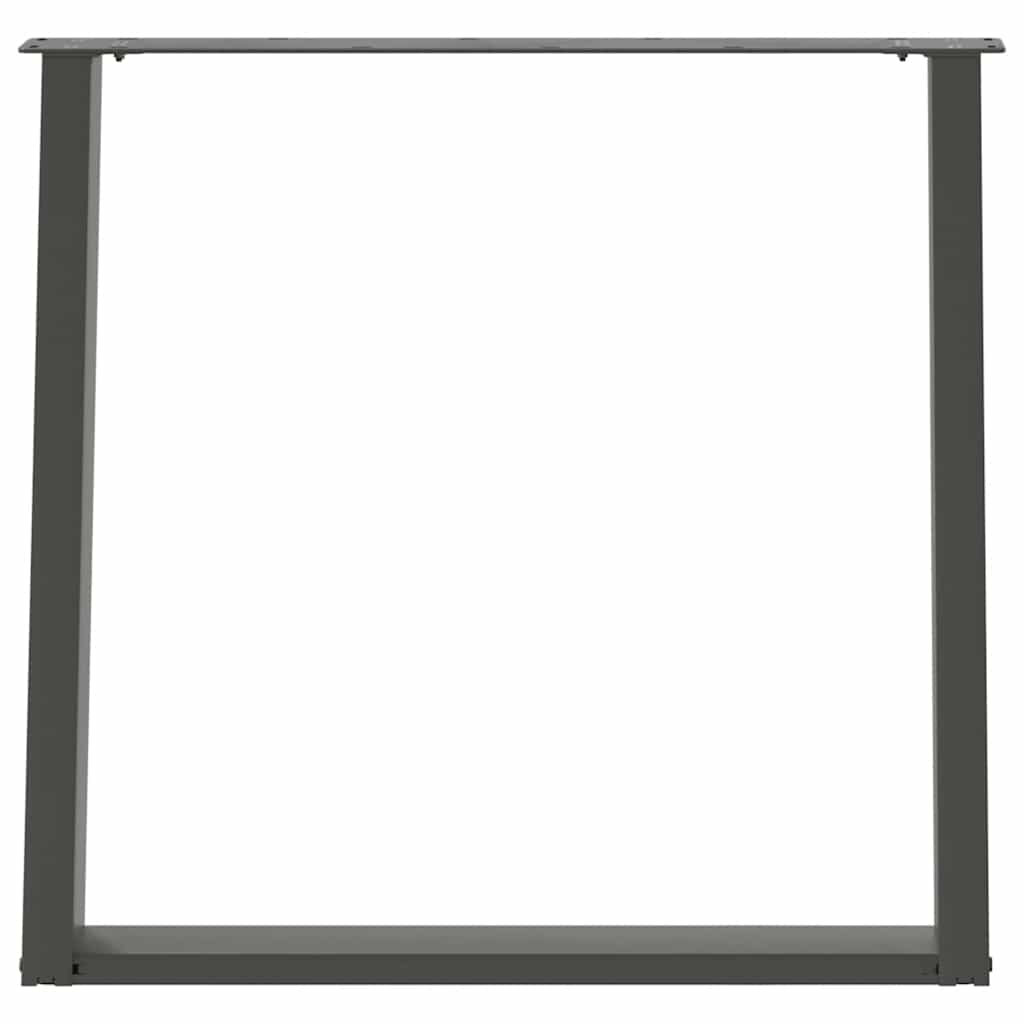 Gambe Tavolo Pranzo a U 2 pz Antracite 80x(72-73) cm Acciaio - homemem39