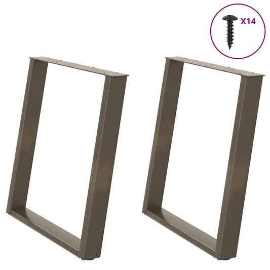 Gambe Tavolo Pranzo a U 2 pz 80x(72-73) cm Acciaio - homemem39