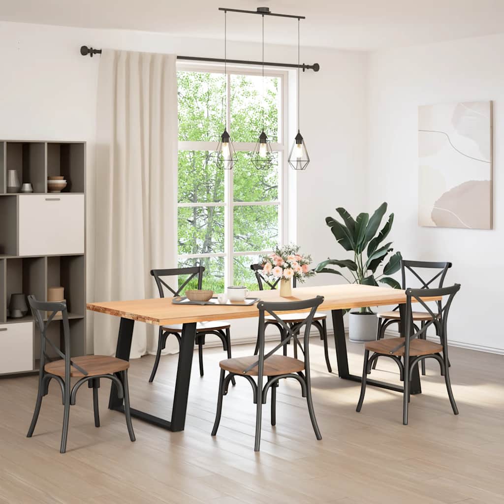Gambe Tavolo Pranzo a U 2 pz Nero 90x(72-73) cm Acciaio - homemem39