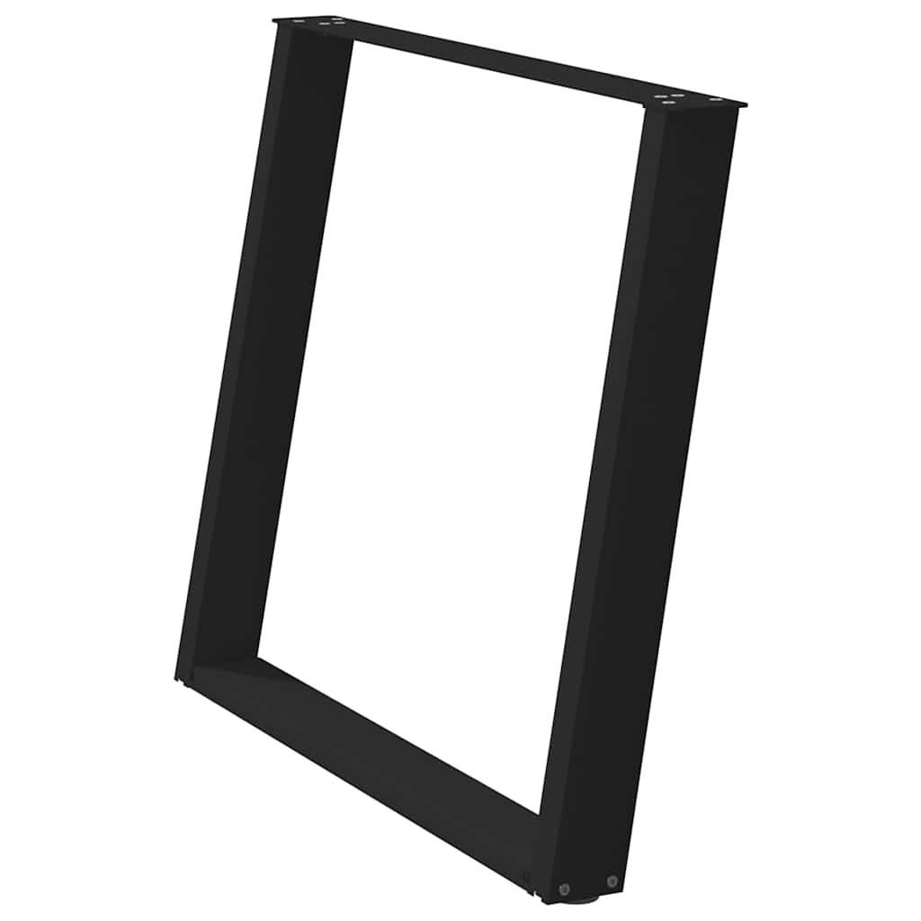 Gambe Tavolo Pranzo a U 2 pz Nero 90x(72-73) cm Acciaio - homemem39