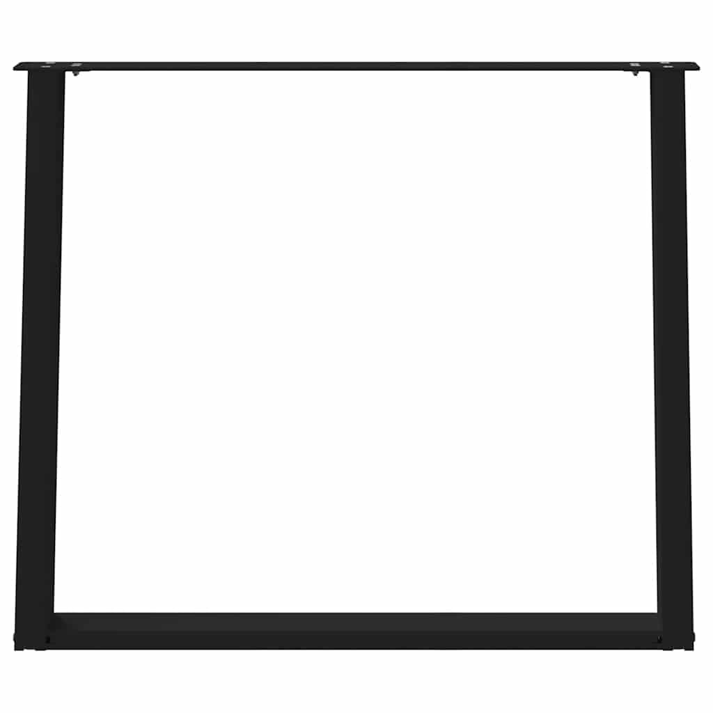 Gambe Tavolo Pranzo a U 2 pz Nero 90x(72-73) cm Acciaio - homemem39