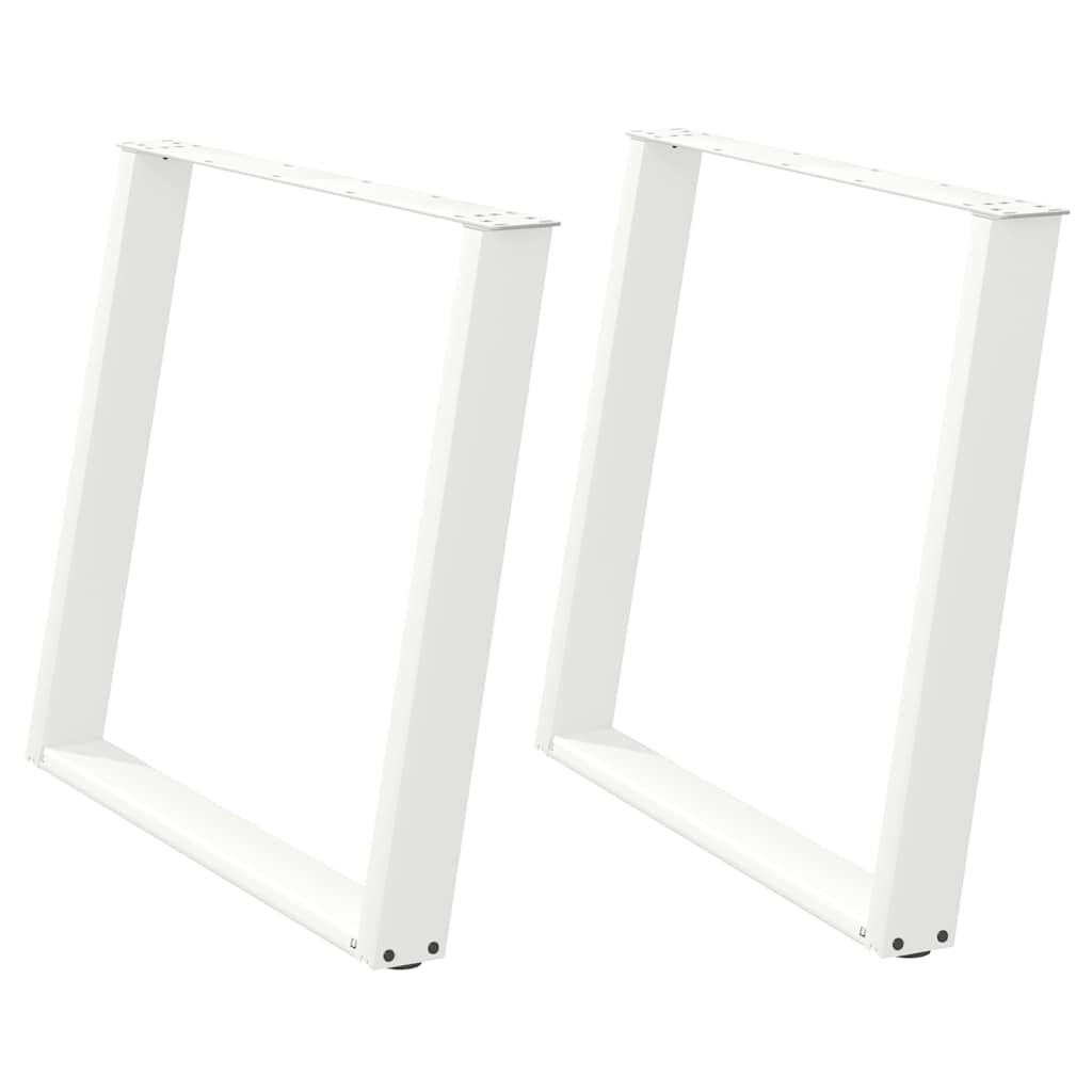 Gambe Tavolo Pranzo a U 2 pz Bianco 90x(72-73)cm Acciaio - homemem39