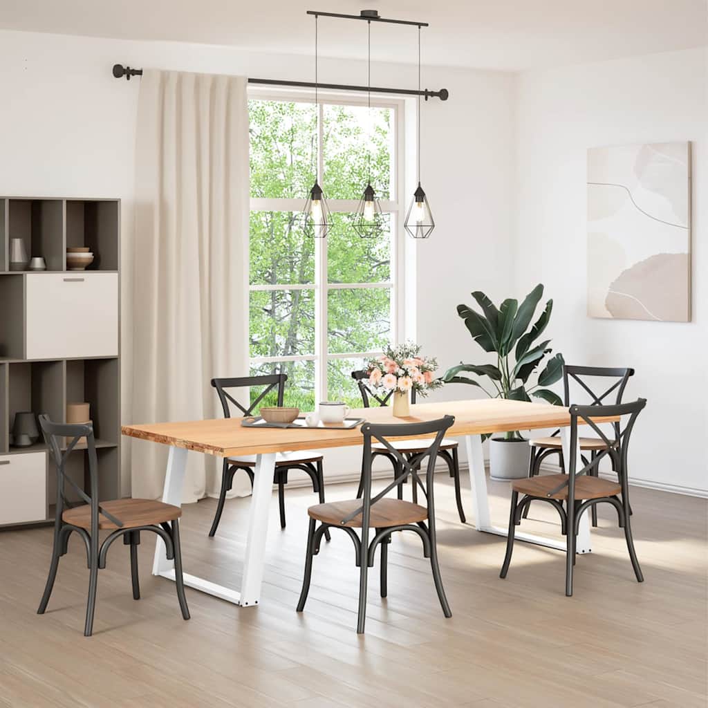 Gambe Tavolo Pranzo a U 2 pz Bianco 90x(72-73)cm Acciaio - homemem39