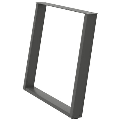 Gambe Tavolo Pranzo a U 2 pz Antracite 90x(72-73) cm Acciaio - homemem39