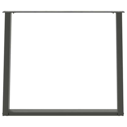 Gambe per tavolo da pranzo forma U 2 pz Antracite 90x(72-73) cm