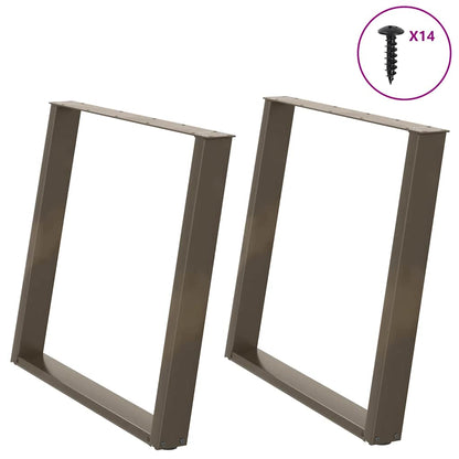 Gambe Tavolo Pranzo a U 2 pz 90x(72-73) cm Acciaio - homemem39
